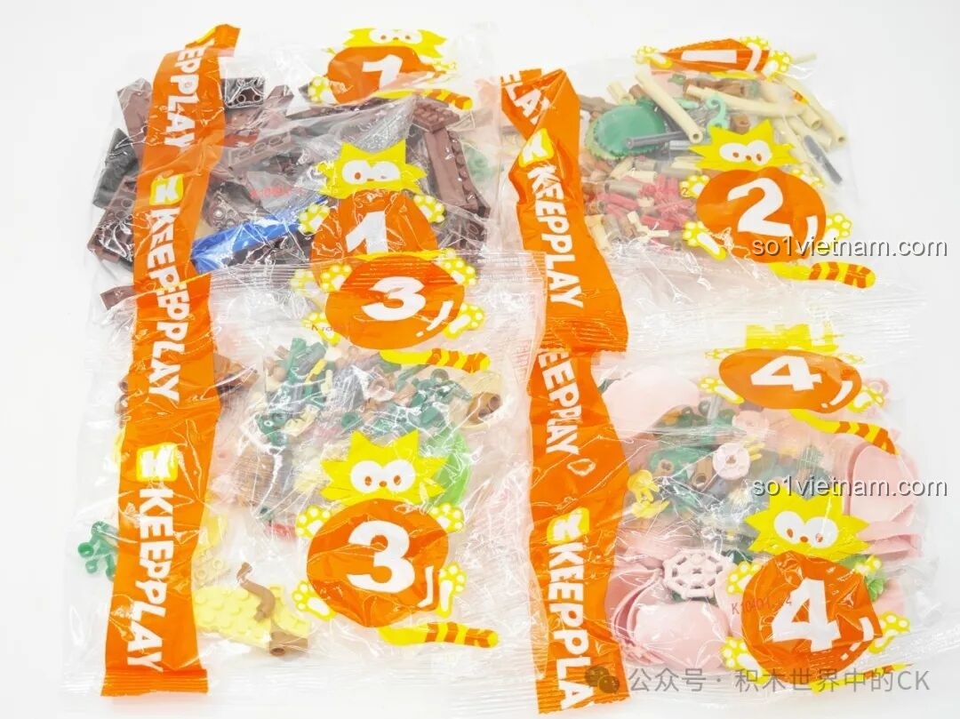 Các túi chi tiết lắp ráp của bộ Keeppley K10401 Nguyệt Quý Đoàn San