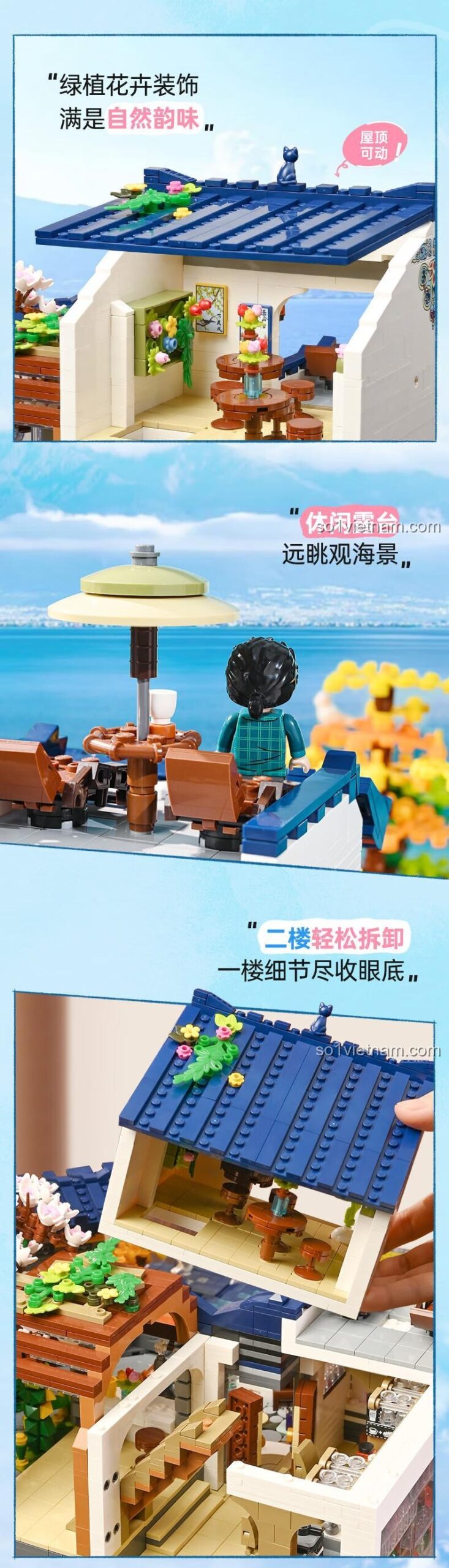 Cảnh quan nước Đại Lý Thượng Quan Hoa - Mô hình Keeppley K18004, bộ lắp ghép kiến trúc cổ phong cảnh Trung Quốc, 3399 mảnh, 8 tuổi