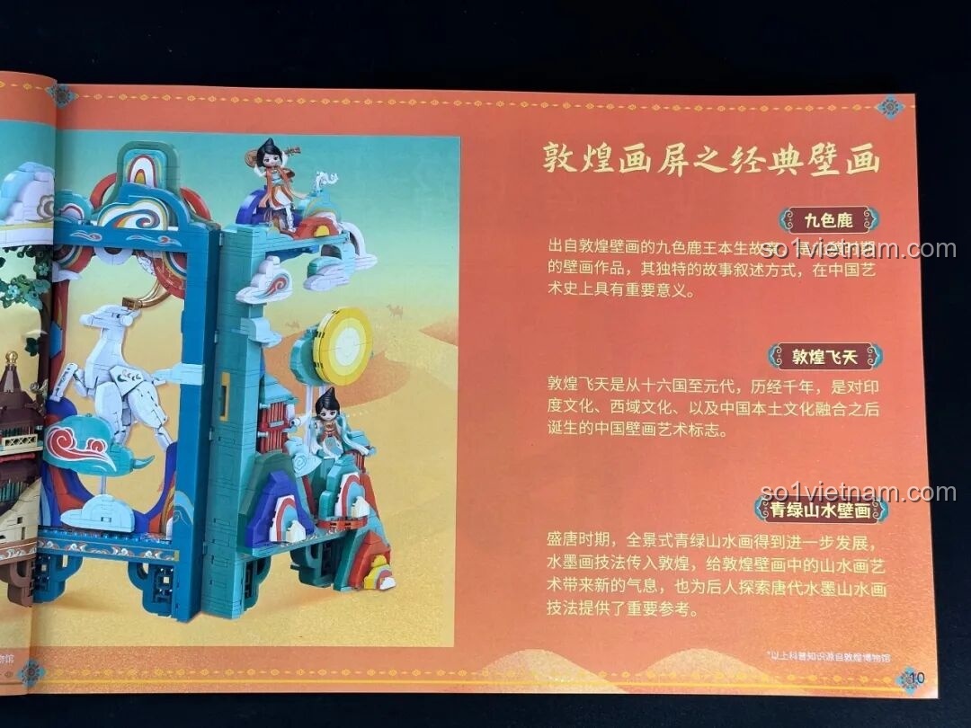 Trang hướng dẫn các bước lắp ráp đầu tiên của bộ lắp ghép Keeppley K19906 Bình phong nghệ thuật Đôn Hoàng, bắt đầu từ khung cơ bản.