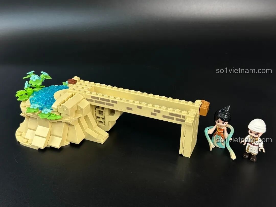 Quá trình xây dựng tháp bên trái của bộ lắp ghép Keeppley K19906 Bình phong nghệ thuật Đôn Hoàng.