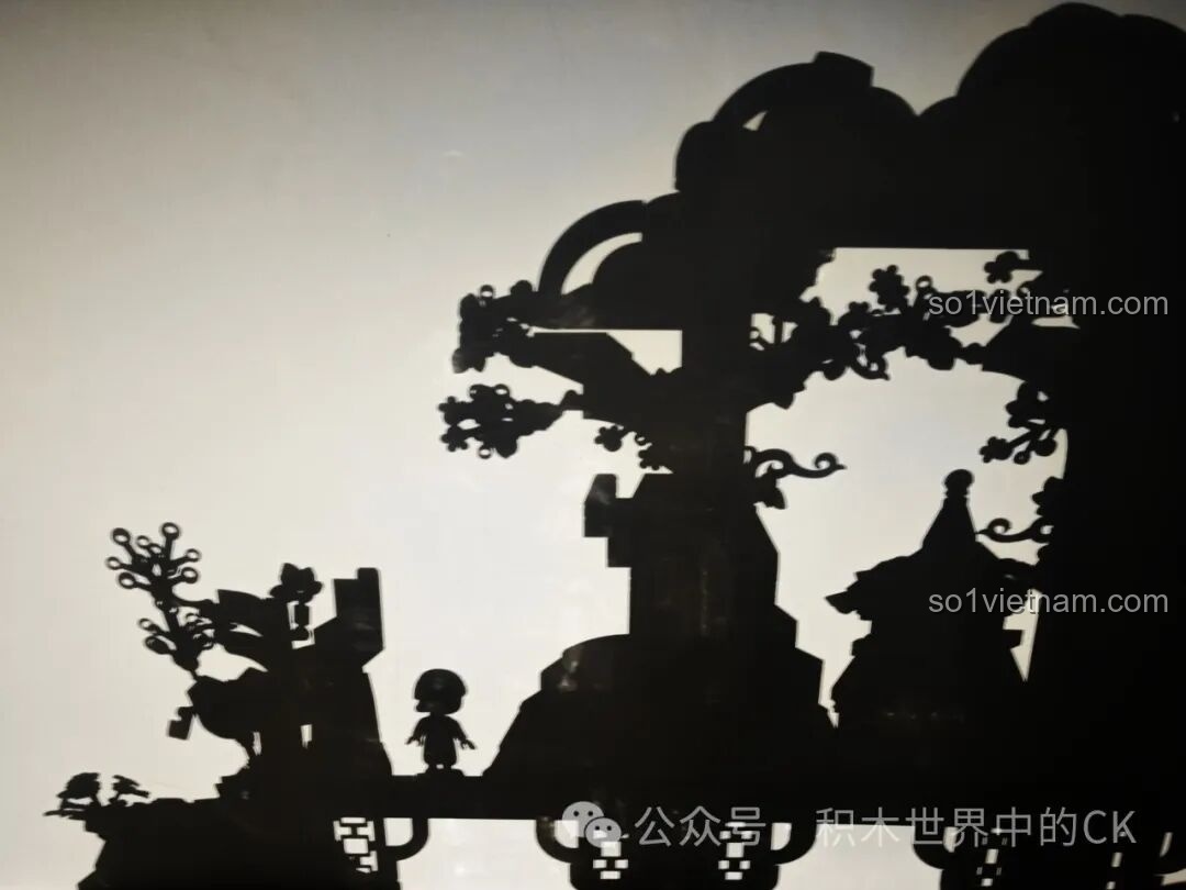 Hiệu ứng chiếu bóng độc đáo của Keeppley K19906 Màn Hình Tranh Đôn Hoàng, tạo hình ảnh huyền ảo.