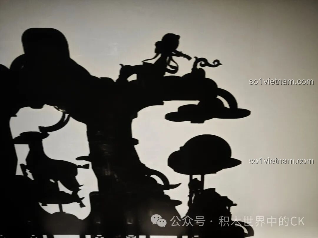 Hiệu ứng chiếu bóng của Keeppley K19906 Màn Hình Tranh Đôn Hoàng, các tiên nữ bay lượn.