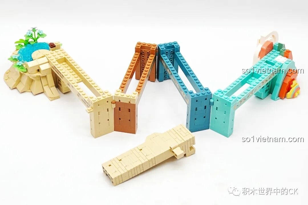 Mặt sau minifigure Phi Thiên Tiên Nữ của Keeppley K19906 Màn Hình Tranh Đôn Hoàng, với chi tiết nơ và dải lụa.