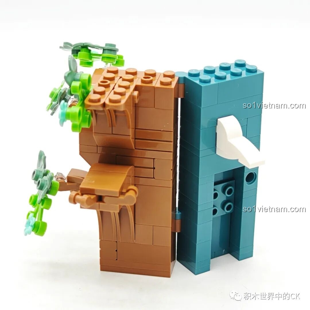 Tiếp tục lắp ráp các chi tiết trang trí và hình ảnh Cửu Sắc Lộc của Keeppley K19906 Màn Hình Tranh Đôn Hoàng.