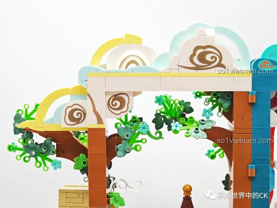 Mô hình Keeppley K19906 Màn Hình Tranh Đôn Hoàng hoàn thiện, nhìn từ góc khác, các chi tiết nổi bật.