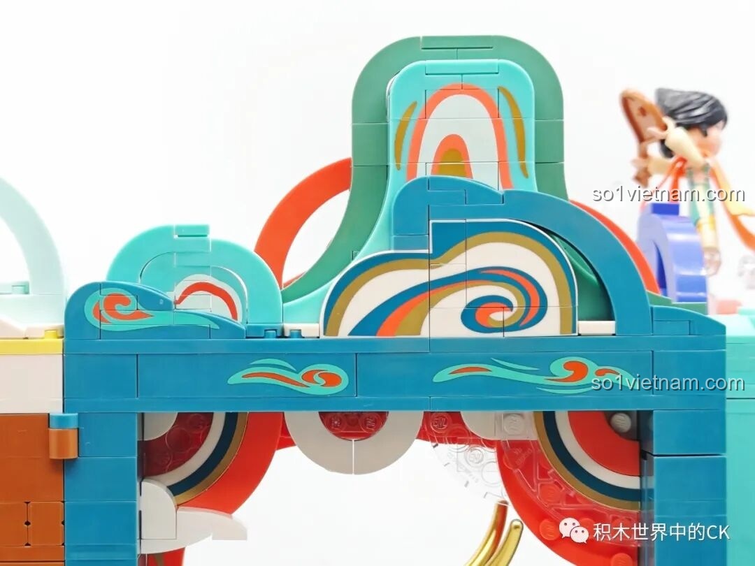 Mô hình Keeppley K19906 Màn Hình Tranh Đôn Hoàng hoàn thiện, nhìn từ trên xuống, tổng thể hài hòa.