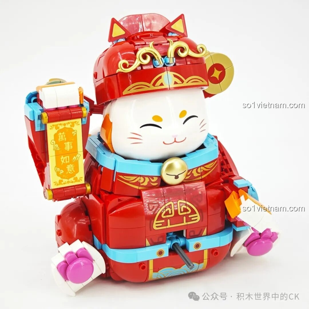 Phần thân Mèo Chiêu Tài Keeppley K19913 với cơ chế vẫy tay.