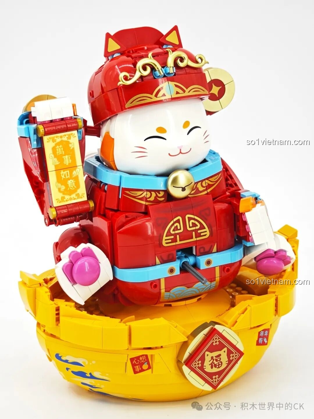 Phần thân Mèo Chiêu Tài Keeppley K19913 đã hoàn thiện.
