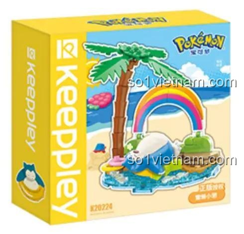 hộp bộ lắp ghép Keeppley K20224 Pokémon Snorlax, mô tả cảnh biển thư giãn, đồ chơi cho bé trai và bé gái 6 tuổi, giá tiết kiệm