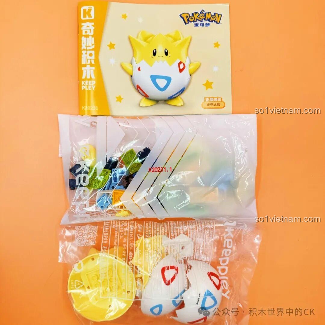 Sách hướng dẫn lắp ráp bộ đồ chơi Pokemon Snorlax Keeppley K20230