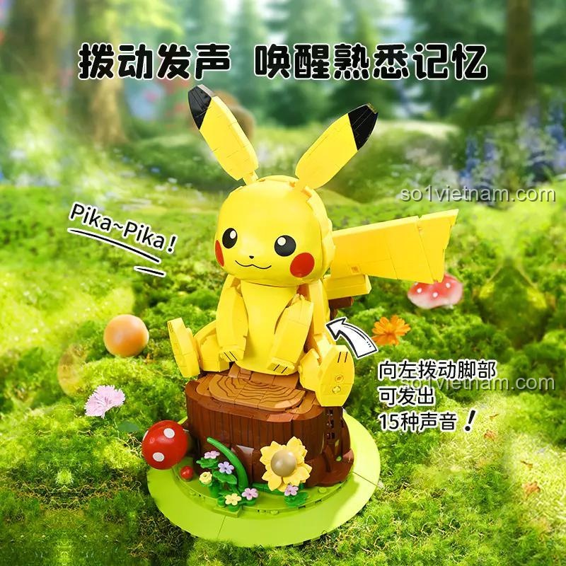 Mô hình Pikachu Keeppley K20236 phát ra 15 loại âm thanh, đồ chơi tương tác cho bé