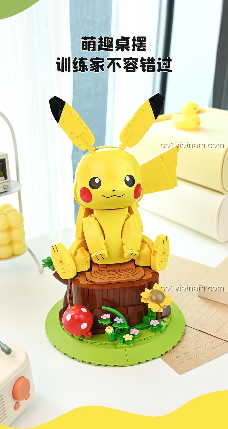 Kích thước mô hình Pikachu Keeppley K20236, đồ chơi lắp ghép cho bé 6 tuổi
