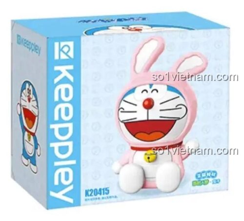 Hộp đồ chơi lắp ráp Keeppley K20415 Doraemon Thỏ Hồng, bộ xếp hình đáng yêu cho bé gái 6 tuổi