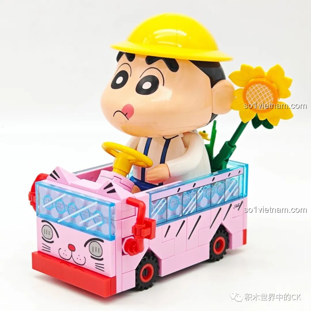 Ba mô hình Keeppley K20618, K20619, K20620 phiên bản Shin-chan hoàn thiện nhìn từ phía trước