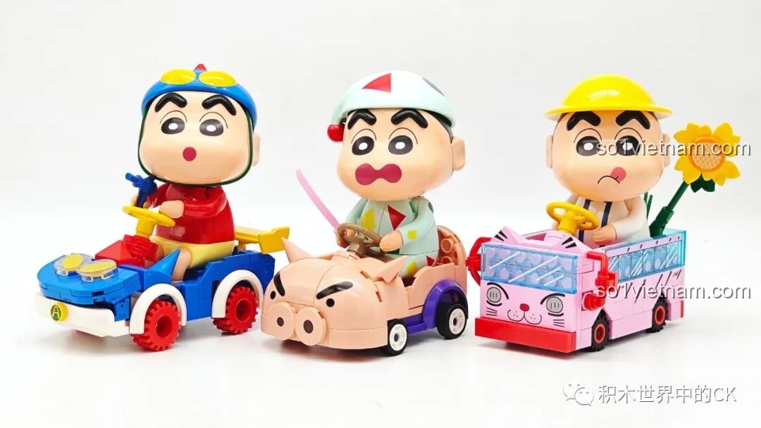 Nhóm các mẫu xe Shin-chan của Keeppley nhìn từ phía trước