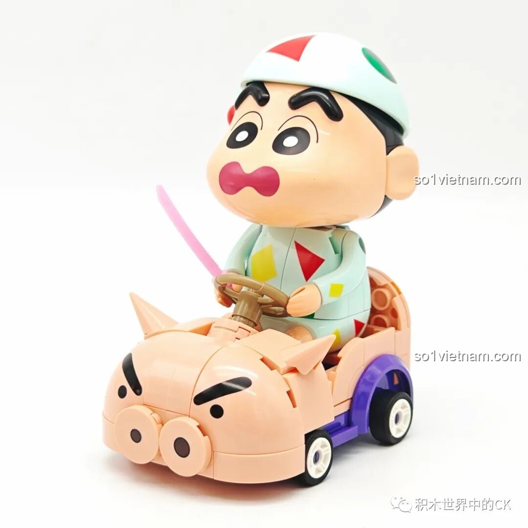 Mở hộp Keeppley K20619 Shin-chan Pig Car - Các mảnh ghép