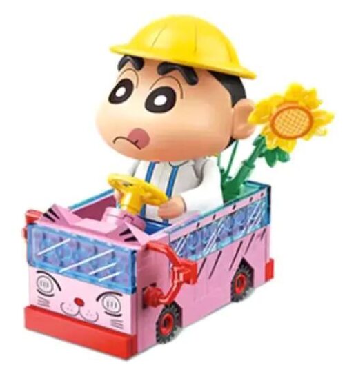 Mô hình xe buýt trường học mini của Shin với minifigure Shin đang lái