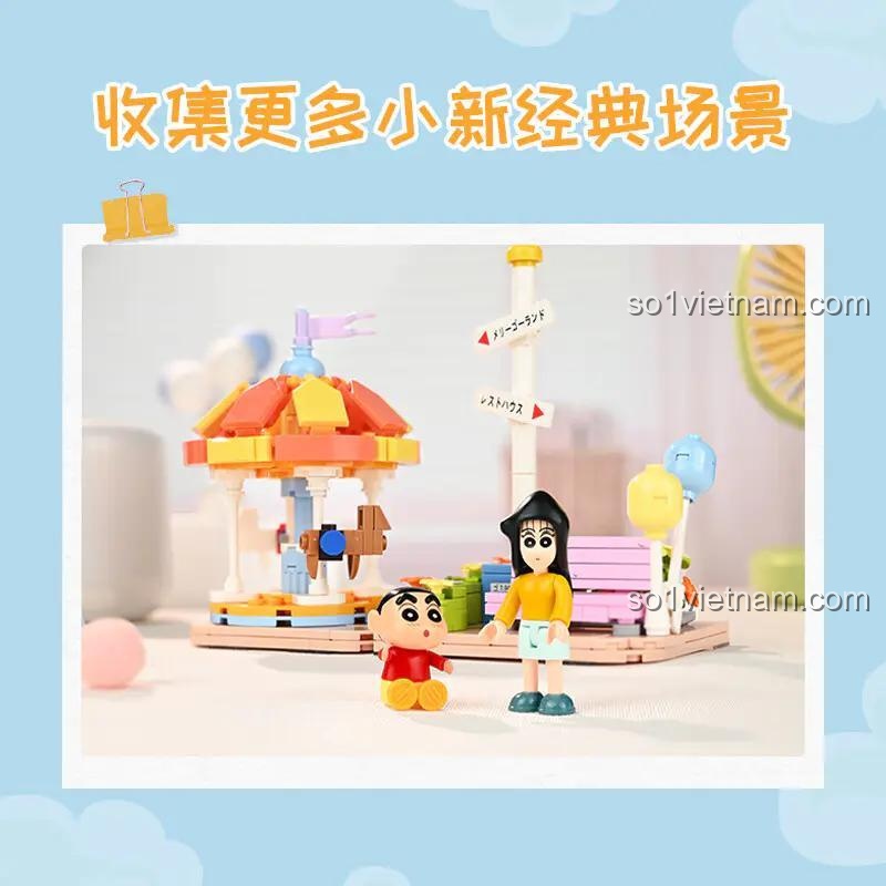 Mô hình và nhân vật Keeppley K20622 Khu vui chơi giải trí Crayon Shin-chan