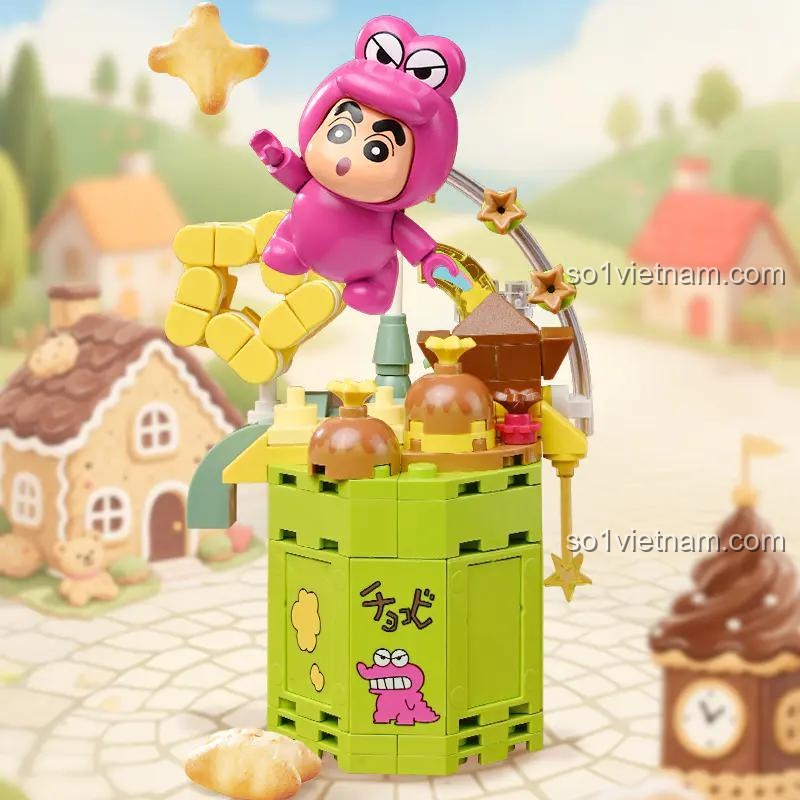 Đồ chơi lắp ráp Keeppley K20623 Crayon Shin-chan Ngon Tuyệt: Bánh Quy Núi Cá Sấu đáng tiền, mô hình Shin-chan và bánh quy núi cá sấu chi tiết, phát triển tư duy cho bé trai 12 tuổi.
