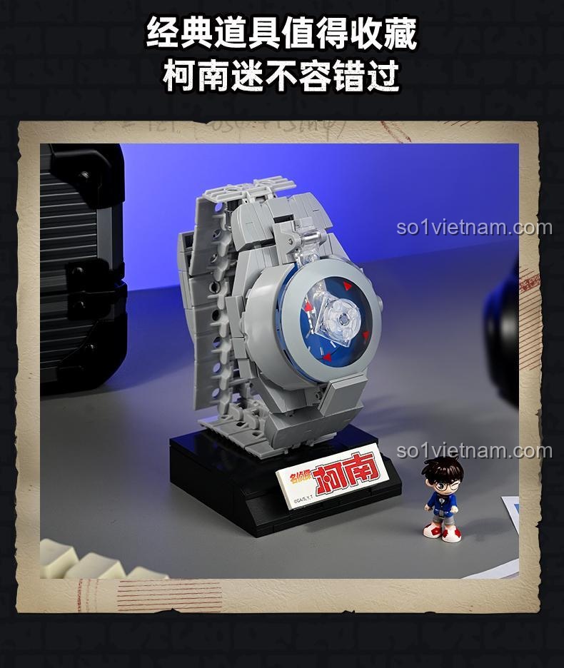 Mô hình đồng hồ gây mê Conan K20711 khi đeo trên tay