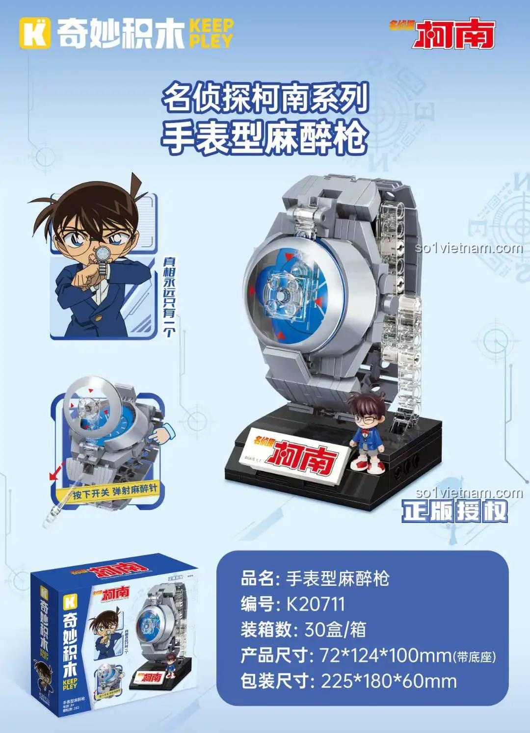 Mô hình đồng hồ gây mê Conan K20711 và nhân vật Conan