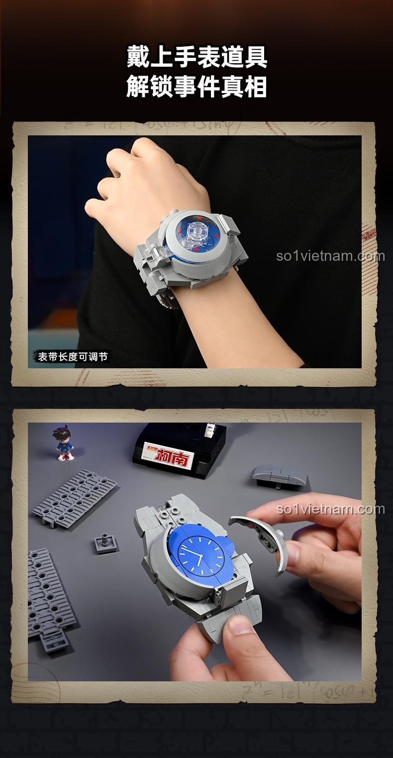 Mô hình đồng hồ gây mê Conan K20711 và nhân vật Conan