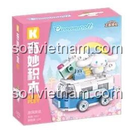 đồ chơi mô hình Keeppley K20832 hộp sản phẩm Cinnamoroll xe hoa cầu vồng cho con gái 12 tuổi