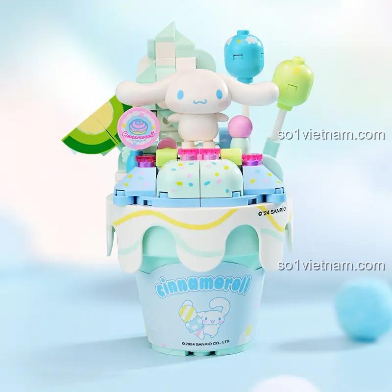 Đồ chơi mô hình Kem Ốc Quế Sanrio Cinnamoroll K20843 Keeppley với 153 mảnh ghép, chi tiết tinh xảo, phù hợp bé gái 12 tuổi.