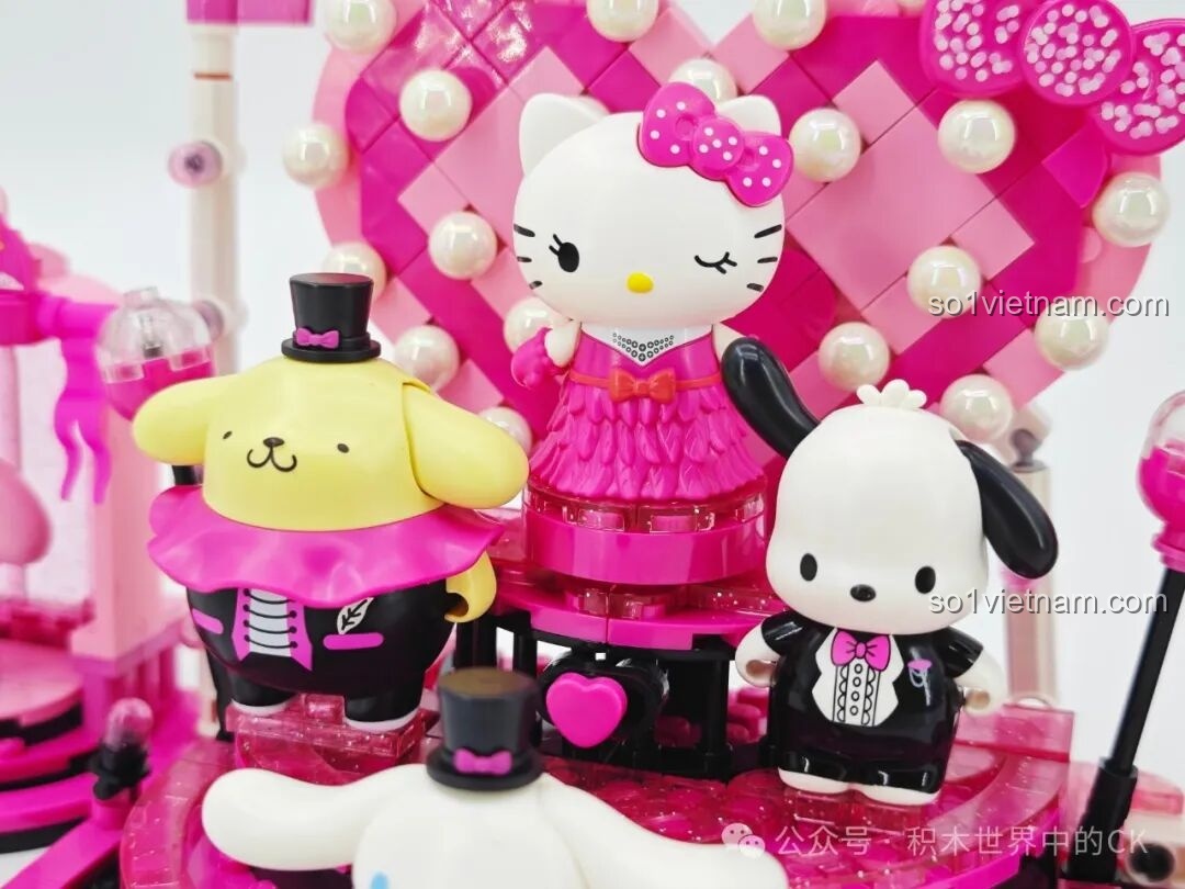 Chi tiết phông nền trái tim bộ K20850 Keeppley Sanrio Broadway