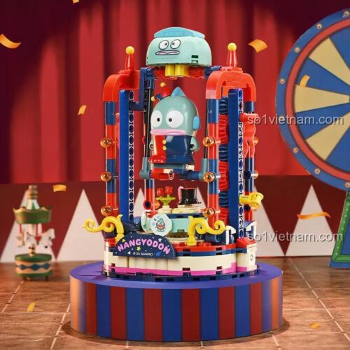 Mô hình Hangyodon Cá Bay Trên Không Keeppley K20854, đồ chơi xếp hình Sanrio độc đáo cho bé gái 8 tuổi