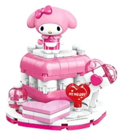 Mô hình My Melody - Bánh Kem Dâu Keeppley K20860, đồ chơi lắp ghép cho bé gái 6 tuổi, màu hồng trắng, dễ thương, tinh tế