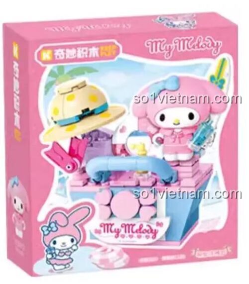 Hộp bộ lắp ghép Keeppley K20872 Túi Xách Bãi Biển My Melody, đồ chơi lắp ghép My Melody giá rẻ cho bé gái