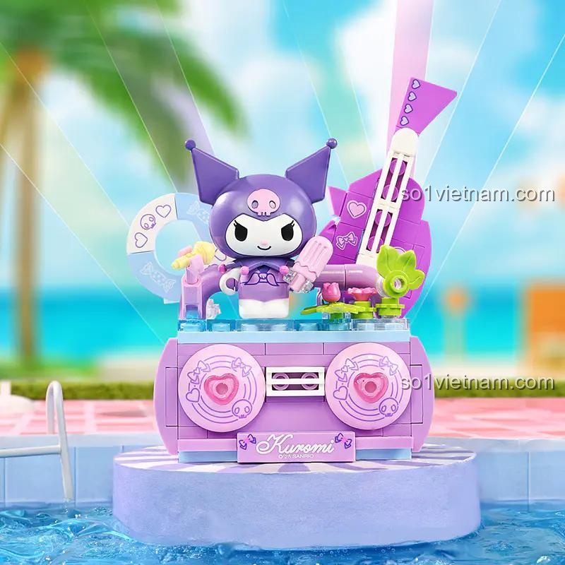 Đồ chơi lắp ghép Keeppley K20874 Kuromi Đài Radio Cổ Điển, bộ xếp hình Kuromi Sanrio cho bé gái 12 tuổi, chất lượng cao.