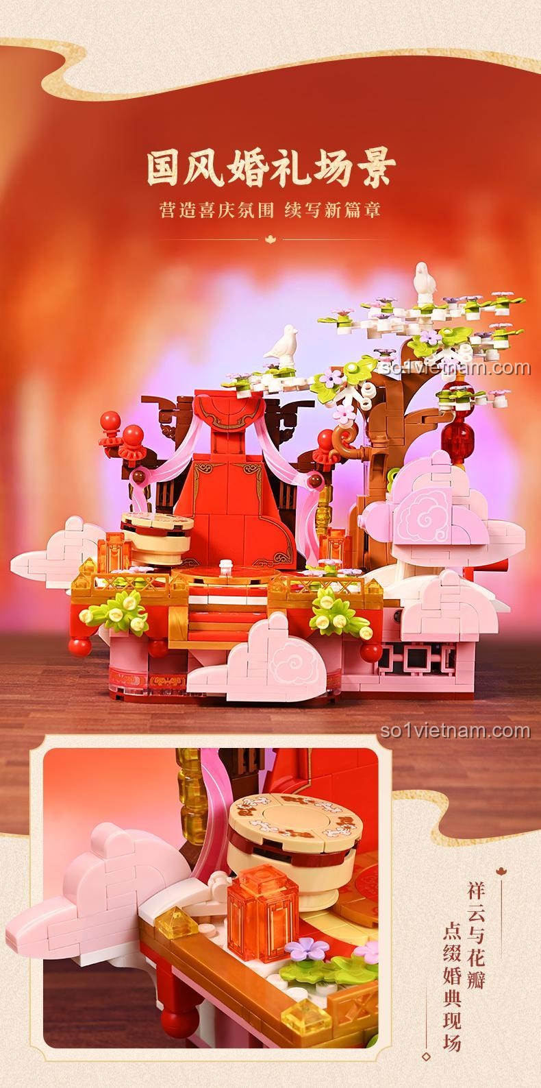 Cảnh quan đám cưới cổ tích từ bộ lắp ghép Keeppley K21105
