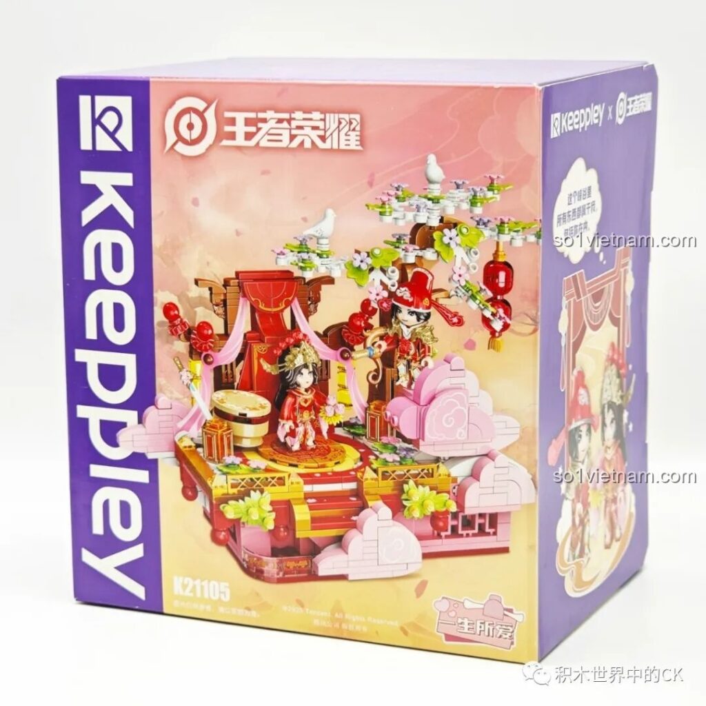 Mặt trước hộp bộ lắp ráp Keeppley K21105 Cảnh Quan "Một Đời Yêu" Vương Giả Vinh Diệu với hình ảnh Luna và Tôn Ngộ Không