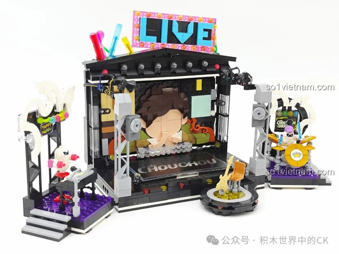 Lắp ráp các phụ kiện và bệ đỡ cho sân khấu Keeppley K21301 Sân khấu 