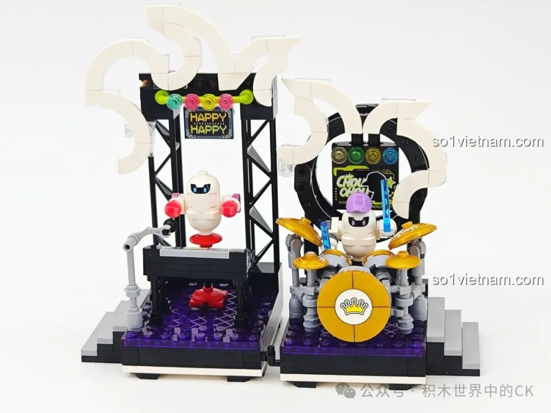 Chi tiết robot chơi trống trong bộ lắp ráp Keeppley K21301 Sân khấu 