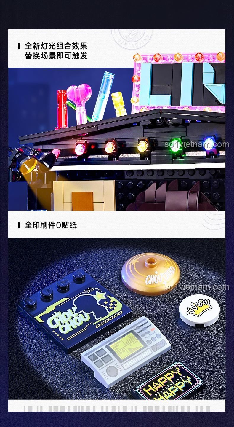 Phụ kiện đi kèm bộ lắp ghép Keeppley K21301 Sân khấu Âm nhạc "Chouchou", 1592 mảnh, đồ chơi giáo dục cho bé 8 tuổi