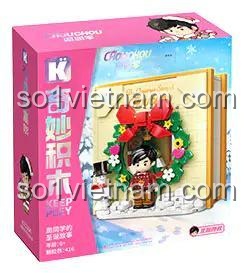 Hộp sản phẩm Châu Châu - Câu chuyện Giáng Sinh Keeppley K21304, bộ lắp ghép 416 chi tiết, đồ chơi giáo dục cho bé