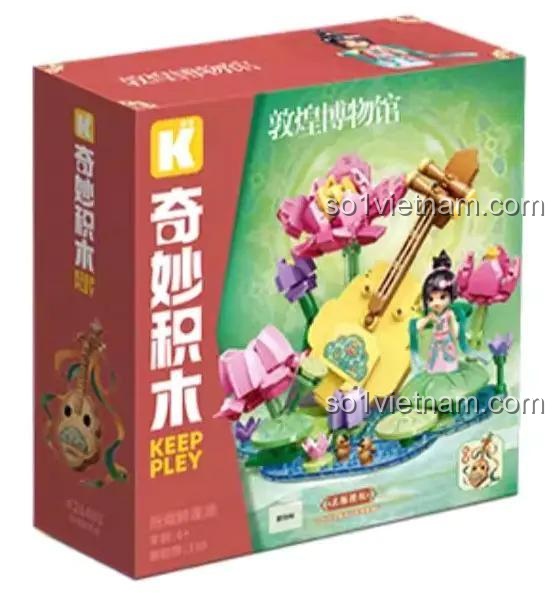 Hộp sản phẩm Keeppley K21403 Đờn Ruan Tắm Sen Trong Ao - Bộ lắp ghép 310 mảnh, cho bé gái 6 tuổi