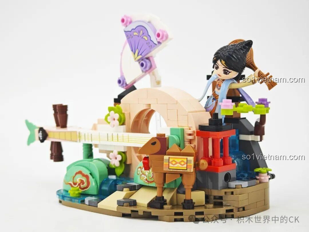 Chi tiết trang phục nàng tiên trong bộ lắp ghép Keeppley K21404 Sáo Dọc