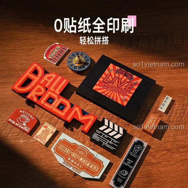 Đồ chơi mô hình Keeppley K21406 Nhà Hát Nhạc Kịch Thượng Hải với nhiều cách chơi, máy chiếu xoay, phông nền thay đổi, phát triển sáng tạo cho trẻ