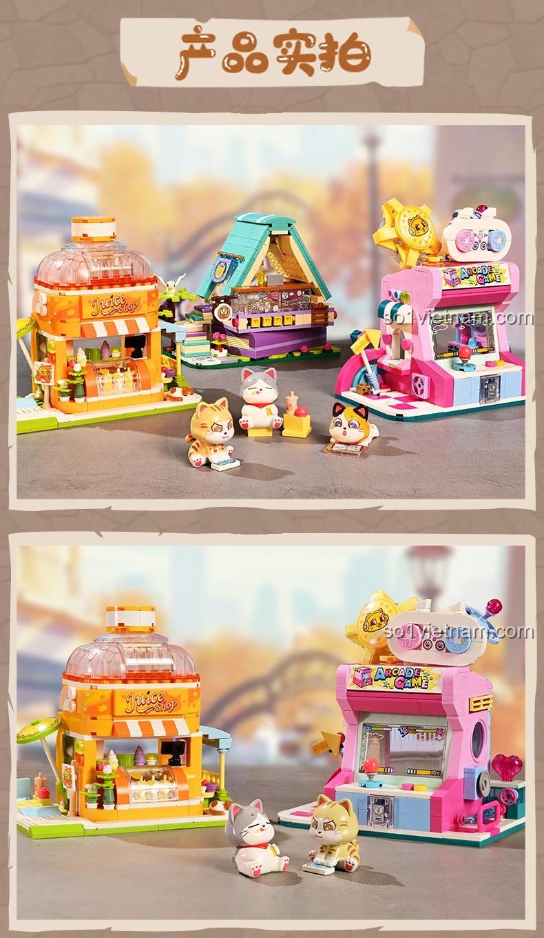 Poster quảng cáo Tiệm game arcade mini Keeppley, đồ chơi cho con gái 6 tuổi.