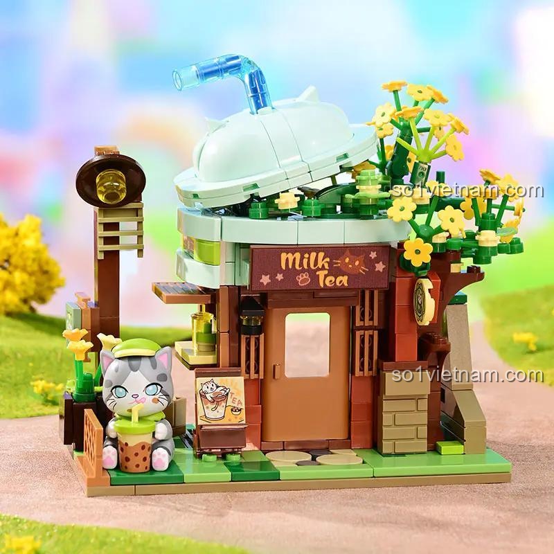Mô hình quán trà sữa đáng yêu K28021 từ Keeppley, chất lượng cao, tương thích LEGO®, chi tiết sắc nét.
