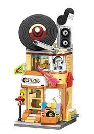 bộ lắp ghép Cửa Hàng Nhạc Cụ Keeppley K28028, mô hình tiệm đĩa than cho bé gái 6 tuổi, giá rẻ