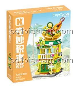 Hộp đồ chơi xếp hình Keeppley 28029 Nhà Hàng Đông Nam Á, quà tặng sáng tạo cho bé gái nhân dịp sinh nhật.