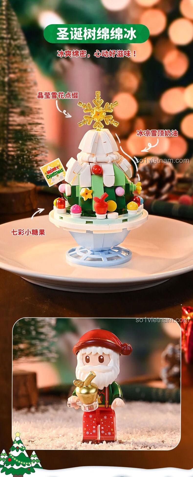 Kem Cây Thông Giáng Sinh Keeppley K29802, bộ xếp hình Bánh Ngọt Giáng Sinh, đồ chơi mô hình Bánh Mousse Giáng Sinh, giá hời