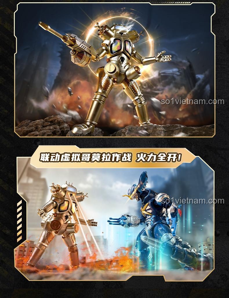 Bộ lắp ráp Robot King Joe Keeppley K75161 tái hiện cảnh chiến đấu kịch tính, hiệu ứng bắn pháo.