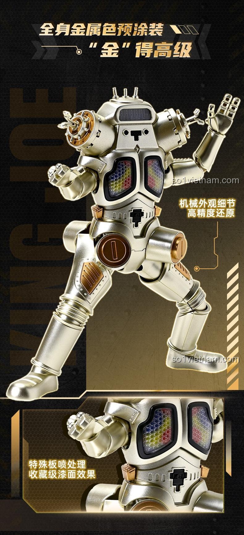 Bộ lắp ráp Keeppley K75161 Robot King Joe với hiệu ứng bắn pháo sống động, trải nghiệm chơi tuyệt vời.