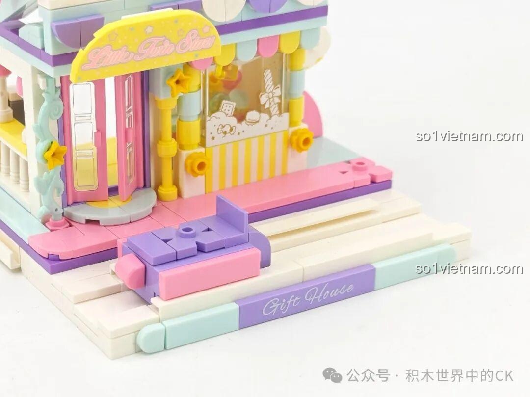 Mô hình hoàn thiện Keeppley K20851 Little Twin Stars Ngôi nhà Quà tặng nhìn từ phía trước